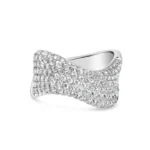 950 Platinum Wave Lab Diamond Pave Wave Pave Ring