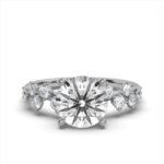 950 Platinum 2ct Round Super Cut Natural Diamond Engagement Ring