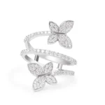 950 Platinum 0.79ct Butterfly Lab Diamond Wrap Butterfly Ring - Image 3