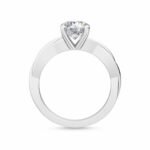 950 Platinum 1ct Round Natural Diamond 4-Prong Engagement Ring - Image 2