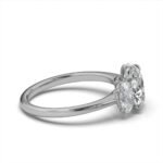 950 Platinum 2ct Oval Natural Diamond Prong Engagement Ring - Image 3