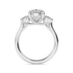 950 Platinum 2.72ct Oval Natural Diamond Three Stone Engagement Ring - Image 2