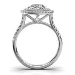 950 Platinum 2ct Round Natural Diamond Double Halo Engagement Ring - Image 2