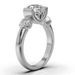 950 Platinum 2ct Super Cut Natural Diamond U Shape Milestone Ring - Image 3