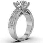 950 Platinum 3ct Round Natural Diamond Engagement Ring - Image 4