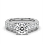 950 Platinum 2.6ct Round Natural Diamond Prong Engagement Ring