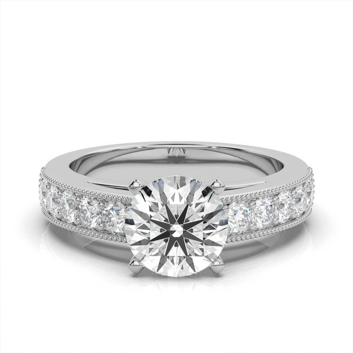 400548_b79fc6de5c90447980ad1e00ba3261admv2.jpg 950 Platinum 2.6ct Round Natural Diamond Prong Engagement Ring - Image 1