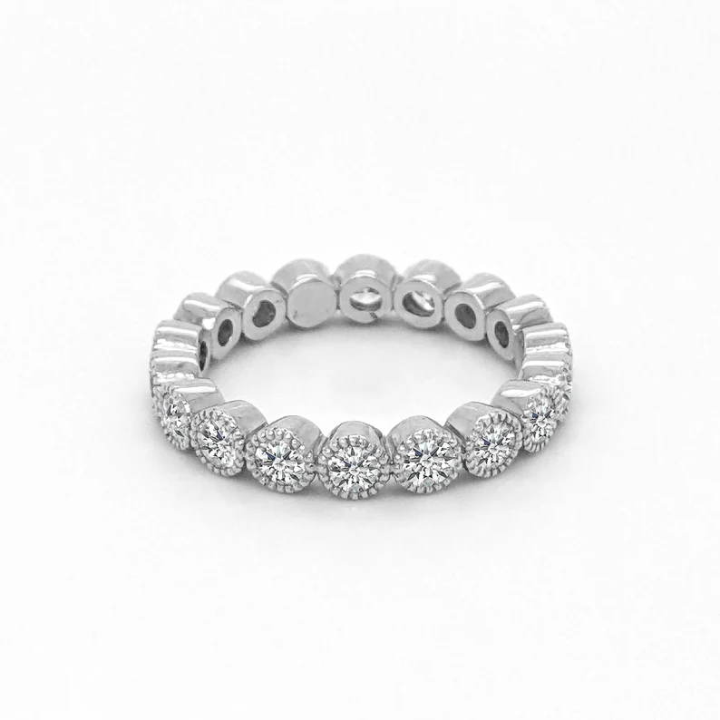 950 Platinum 0.61ct Round Lab Diamond Full Eternity Band