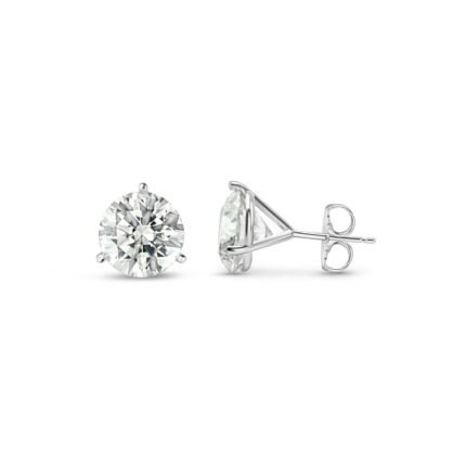 950 Platinum 6ct Moissanite Diamond Martini Pushback Earrings