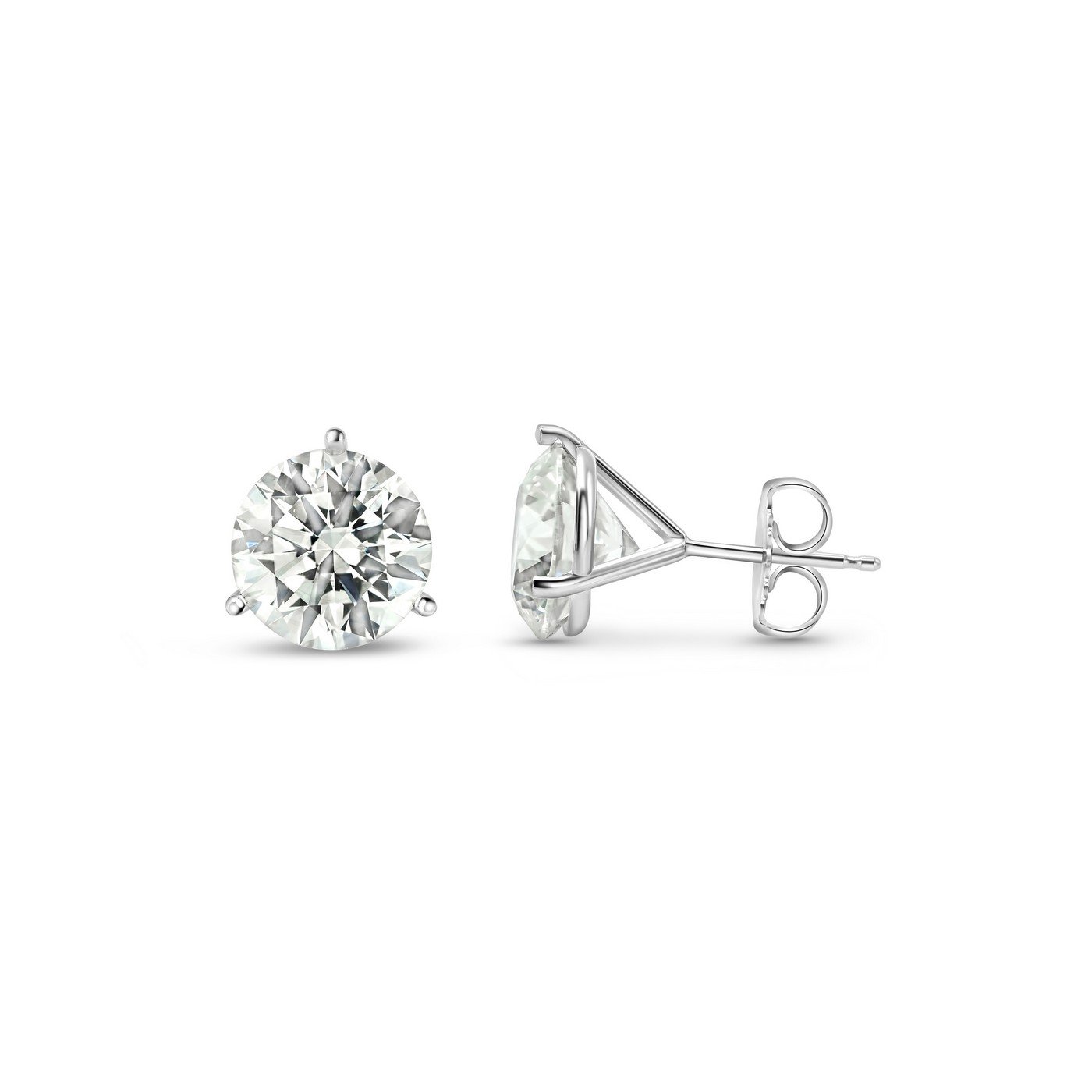 950 Platinum 6ct Moissanite Diamond Martini Pushback Earrings