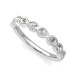 950 Platinum 1.05ct Pear Cut Natural Diamond Infinity Half Eternity Band - Image 2