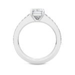 950 Platinum 3.00ct Emerald Cut Moissanite Diamond Ring - Image 2