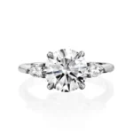 950 Platinum 1.5 Ct Round Lab Diamond Solitaire Engagement Ring