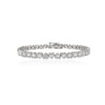 950 Platinum 2.11ct Heart Natural Diamond Prong Heart Bracelet