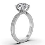 950 Platinum 2ct Super Cut Natural Diamond Pave Engagement Ring - Image 2