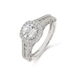 950 Platinum 1.79ct Round Brilliant Moissanite Diamond Engagement Ring