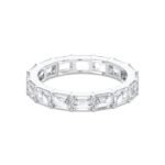 950 Platinum 3.2ct Emerald Lab Diamond Eternity Wedding Band - Image 2