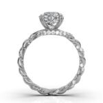 950 Platinum 2ct Round Natural Diamond Split Shank Engagement Ring - Image 4