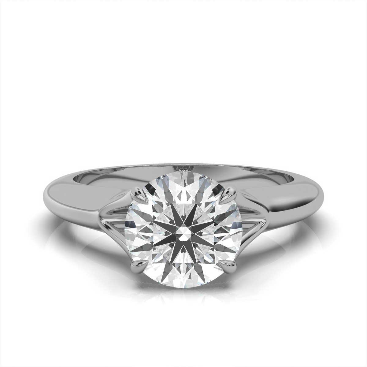 950 Platinum 2ct Super Cut Natural Diamond Prong Engagement Ring
