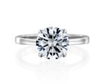 950 Platinum 1.90ct Round Brilliant Moissanite Diamond 4-Prong Solitaire Engagement Ring