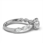 950 Platinum 2ct Round Natural Diamond Halo Engagement Ring - Image 2