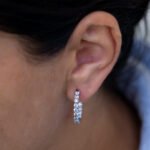 950 Platinum 2.00ct Natural Diamond Huggie Earrings - Image 2