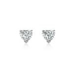 950 Platinum 1ct Heart Shape Moissanite Diamond Earring