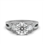 950 Platinum 2.6ct Round Natural Diamond Micro Prong Engagement Ring