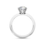 950 Platinum 1ct Round Natural Diamond Prong Engagement Ring - Image 2