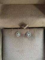 950 Platinum 0.60ct Round Moissanite Diamond Prong Setting Solitaire Stud Earrings - Image 5