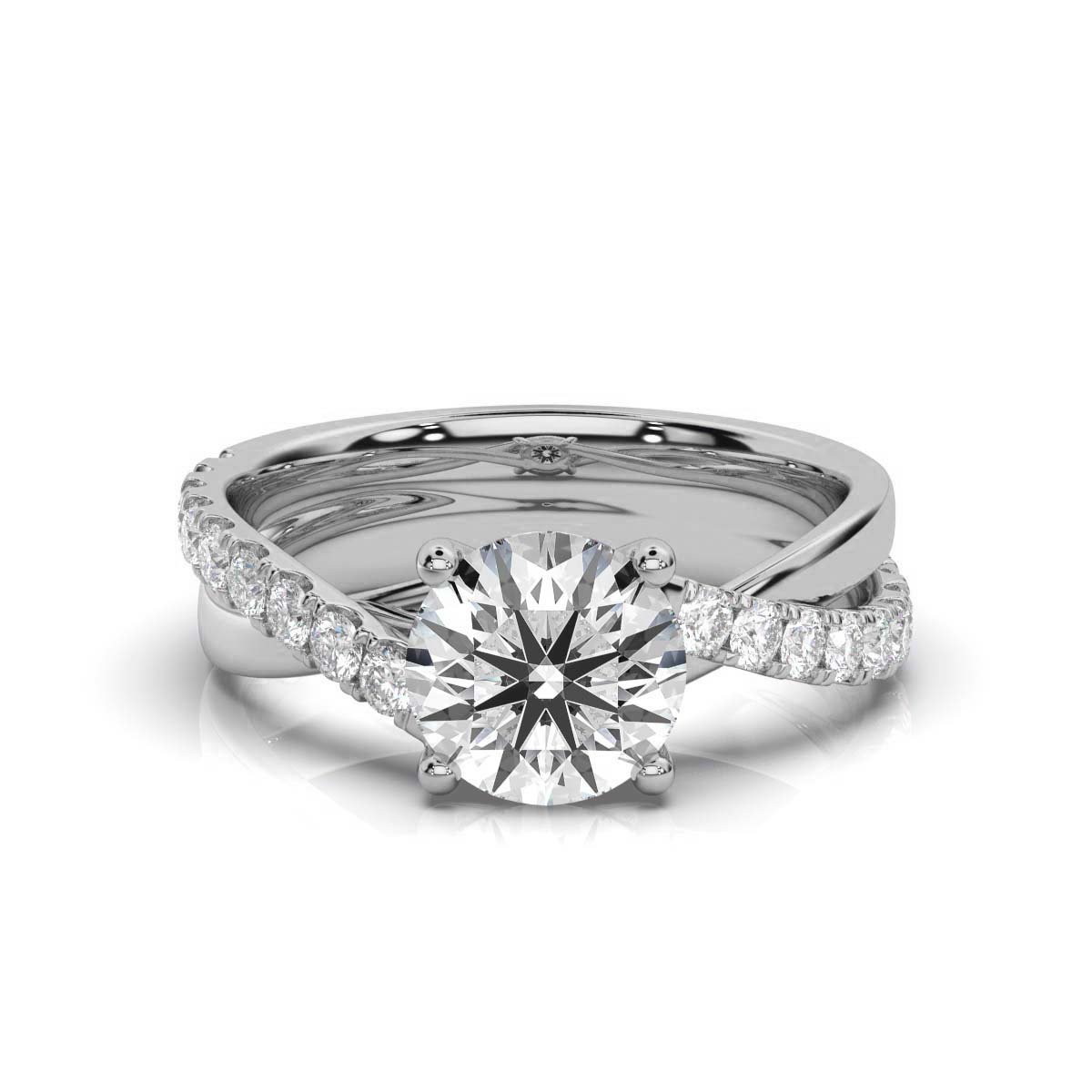 950 Platinum 2.2ct Round Natural Diamond Engagement Ring