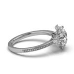 950 Platinum 2.2ct Round Natural Diamond Prong Halo Engagement Ring - Image 2