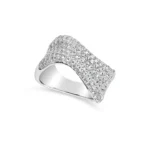 950 Platinum Wave Lab Diamond Pave Wave Pave Ring - Image 2