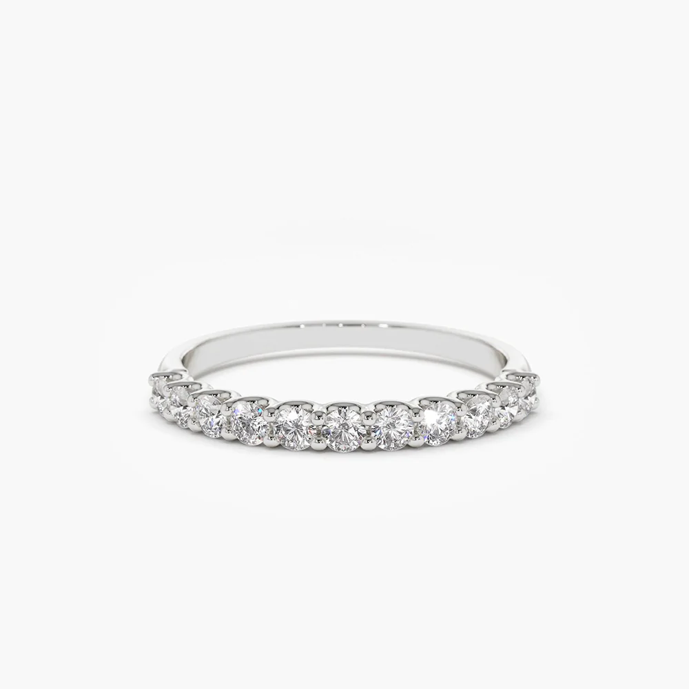 950 Platinum 0.33ct Round Lab Diamond U-Shaped Wedding Band