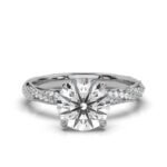 950 Platinum 2ct Super Cut Natural Diamond Twisted Engagement Ring