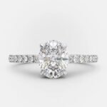 950 Platinum 2.95ct Oval Natural Diamond Hidden Halo Engagement Ring