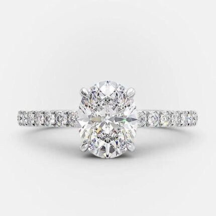 950 Platinum 2.95ct Oval Natural Diamond Hidden Halo Engagement Ring