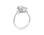 950 Platinum 2.3ct Emerald Cut Lab Diamond Halo Engagement Ring - Image 3