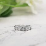 950 Platinum 1.50ct Moissanite Diamond 5 Stone Anniversary Ring - Image 2