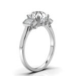 950 Platinum 2.5ct Round Natural Diamond Three Stone Engagement Ring - Image 5