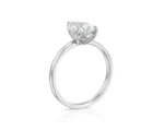 950 Platinum 2ct Pear Cut Moissanite Diamond Prongs Ring - Image 3