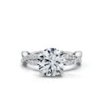 950 Platinum 2ct Super Cut Natural Diamond Twist Engagement Ring - Image 2