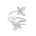 950 Platinum 0.79ct Butterfly Lab Diamond Wrap Butterfly Ring