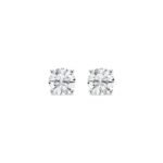 950 Platinum 1ct Round Brilliant Lab Diamond Stud Earrings - Image 2