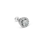 950 Platinum 0.60ct Round Moissanite Diamond Prong Setting Solitaire Stud Earrings - Image 2