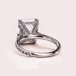 950 Platinum 2.50ct Emerald Cut Natural Diamond Halo Style Engagement Ring - Image 2