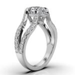 950 Platinum 2ct Oval Natural Diamond Split Shank Engagement Ring - Image 3