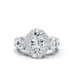 950 Platinum 5.5ct Super Cut Natural Diamond Halo Engagement Ring
