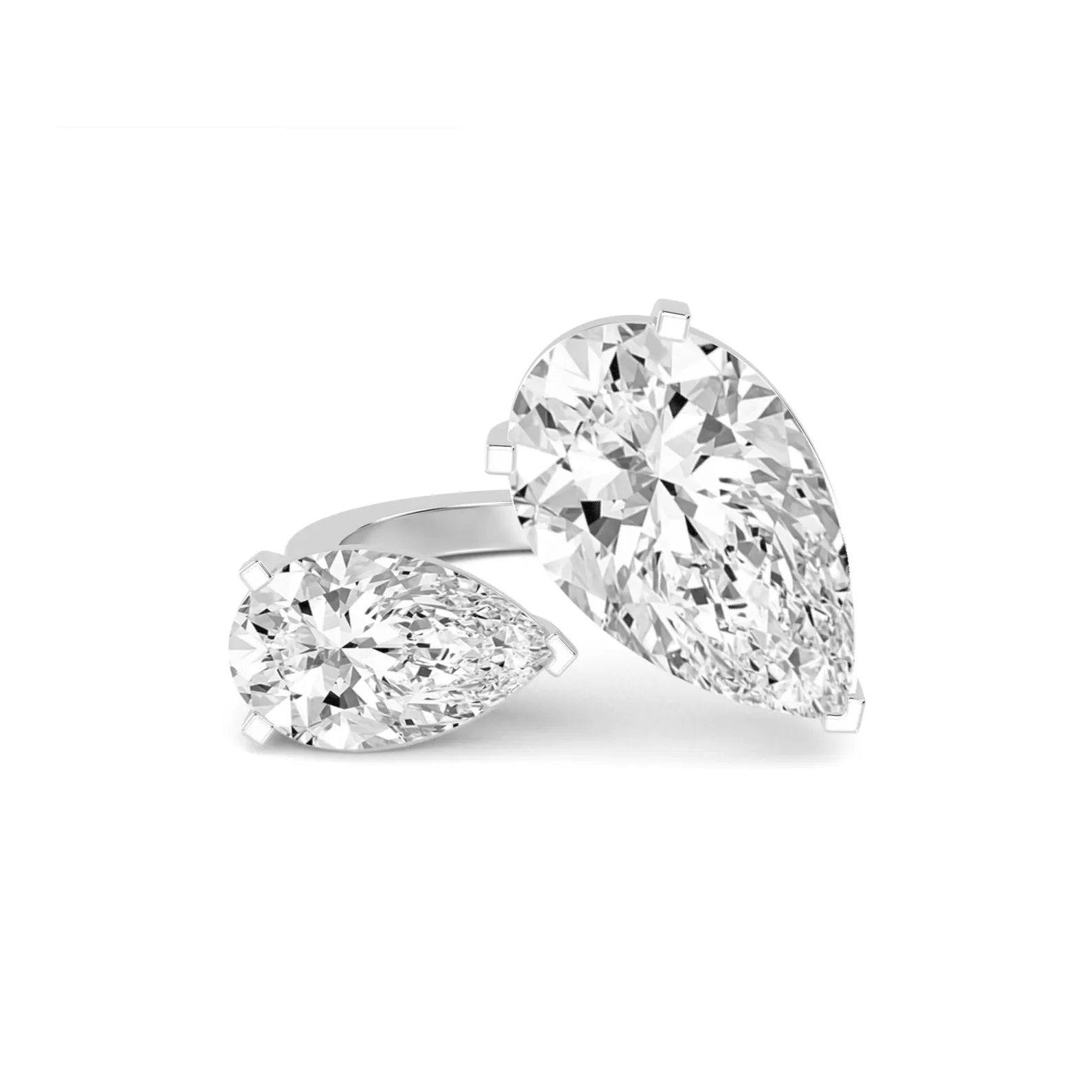 950 Platinum 4ct Pear Cut Natural Diamond Prong Engagement Ring