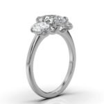 950 Platinum 2ct Oval Natural Diamond Prong Engagement Ring - Image 2